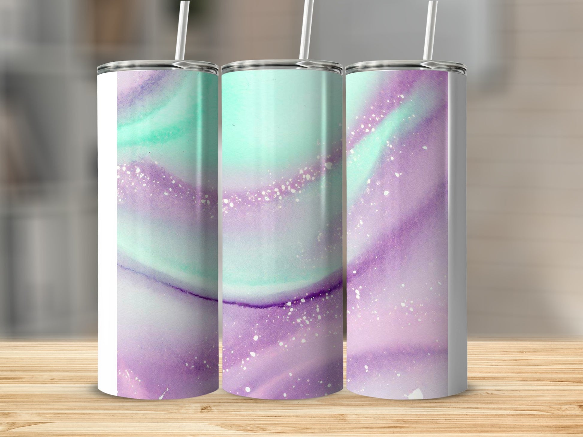 Sparkling Purple and Mint Gradient Tumbler Product