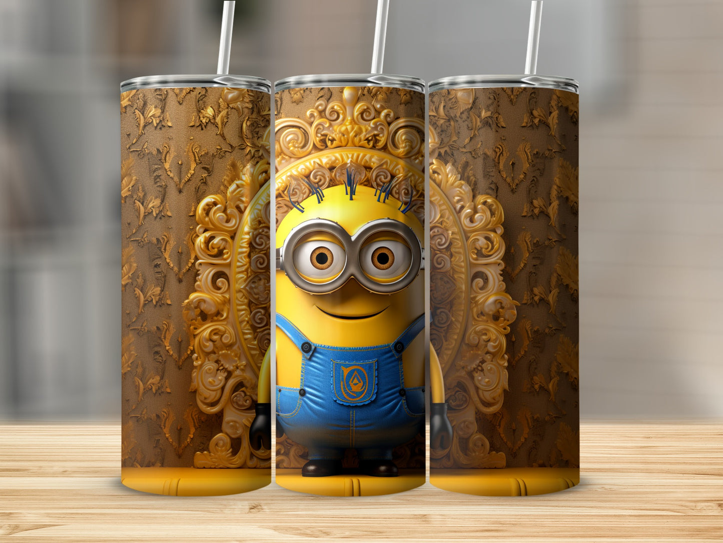 Golden Embossed Character Design Tumbler product