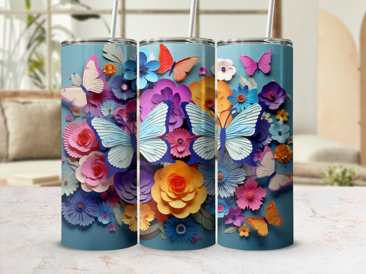 Colorful Papercut Butterfly Flowers Tumbler Cup product type
Butterfly Tumbler, Floral Tumbler, Paper Cut Design, Colorful Flowers, Vibrant Butterfly, Tumbler Cup, Drinkware Gift, Nature Inspired, Artistic Design, Blue Tumbler, Pink Flowers, Orange Butterfly, Purple Blooms, Spring Design, Summer Tumbler, Gift for Her, Everyday Tumbler, Unique Design, Beautiful Artwork, Stylish Cup