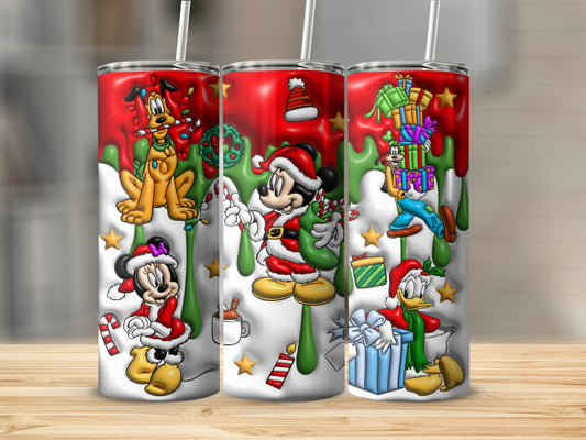 Christmas Themed Cartoon Characters Tumbler Cup