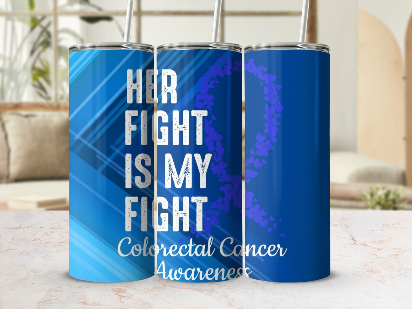 Her Fight Is My Fight Colorectal Cancer Awareness Tumbler