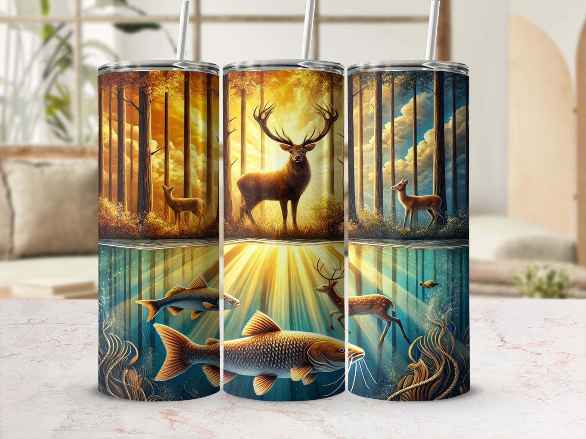 Majestic Wildlife and Aquatic Life Tumbler Cup
