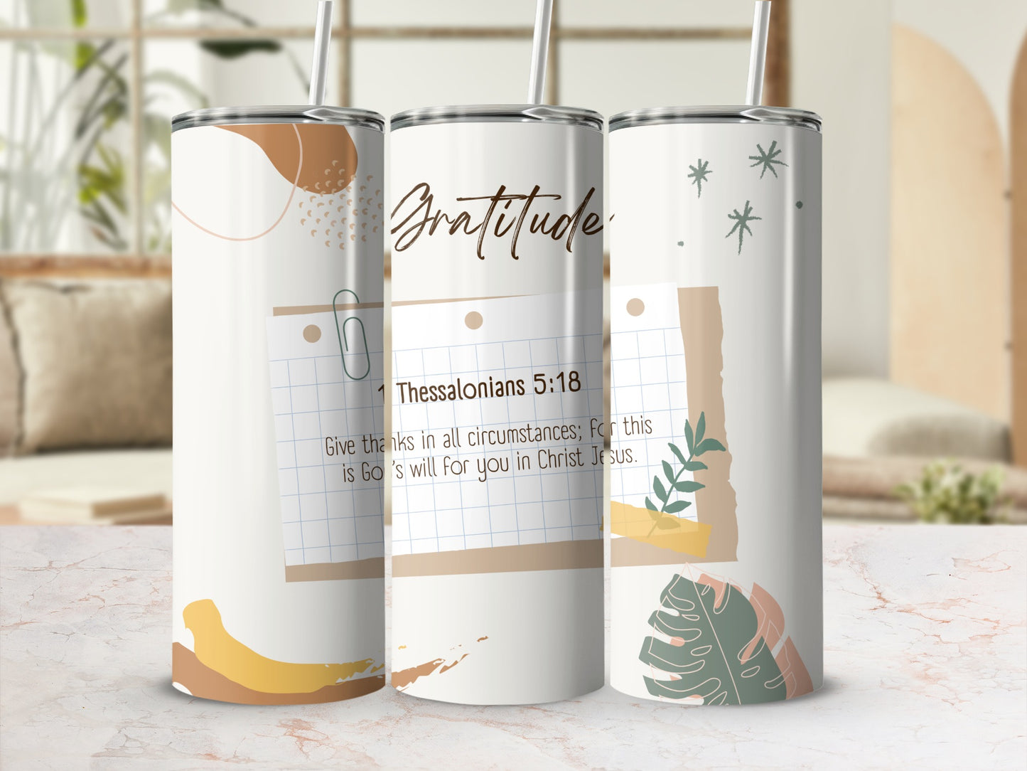 Gratitude Design Motivational 20 Oz Tumbler