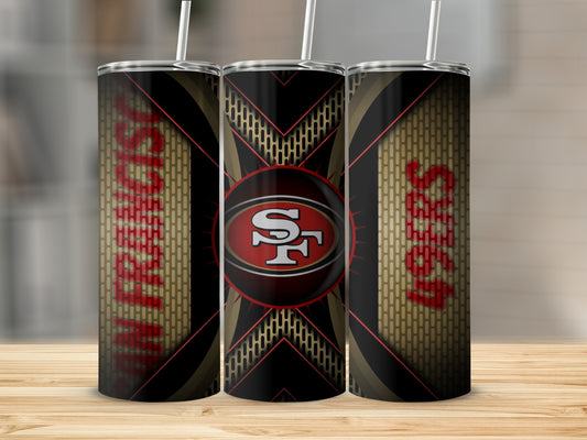 San Francisco 49ers Logo Gold Grid Accent Tumblers