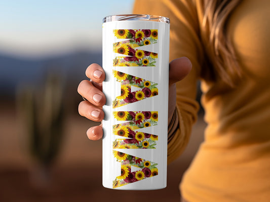 Sunflower Floral Pattern White Tumbler product