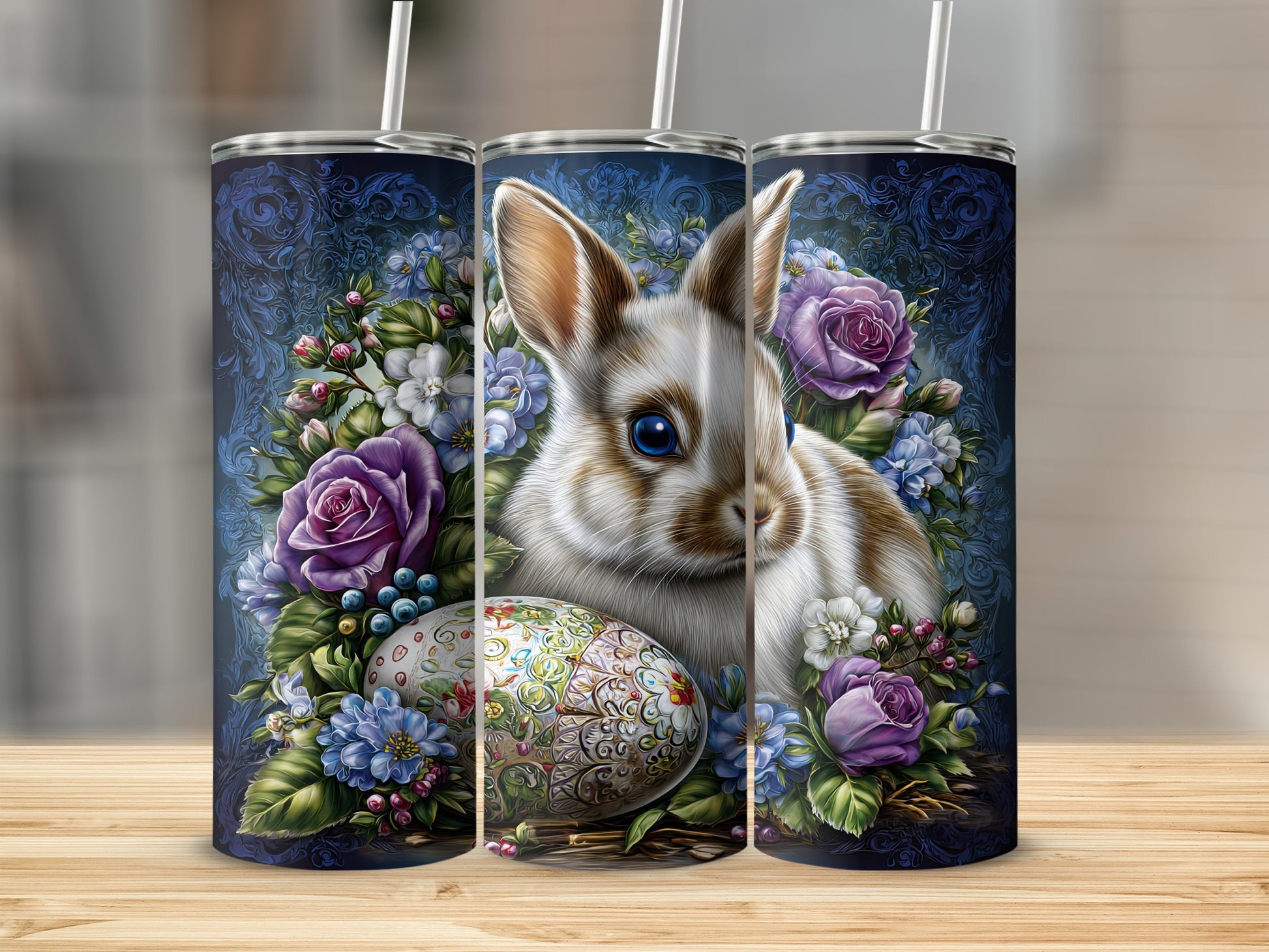 Floral Bunny and Easter Egg Tumbler product