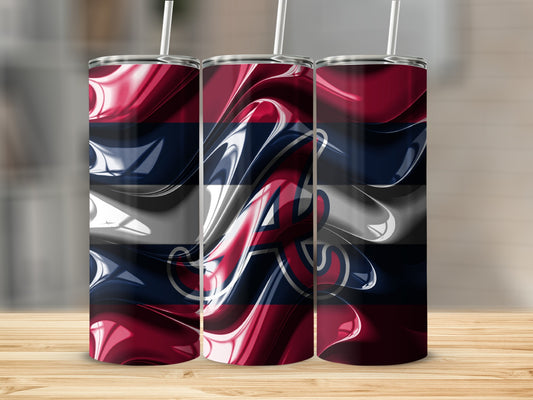 Atlanta Baseball Team Abstract Swirls Design Tumblers