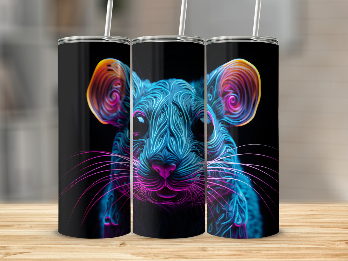 Neon Blue Pink Rat Graphic Design Tumbler product type