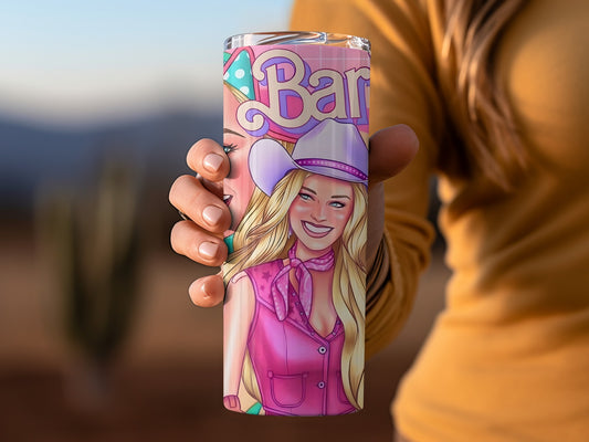 Barbie Wearing A Cowboy Hat and Vest Art Tumblers