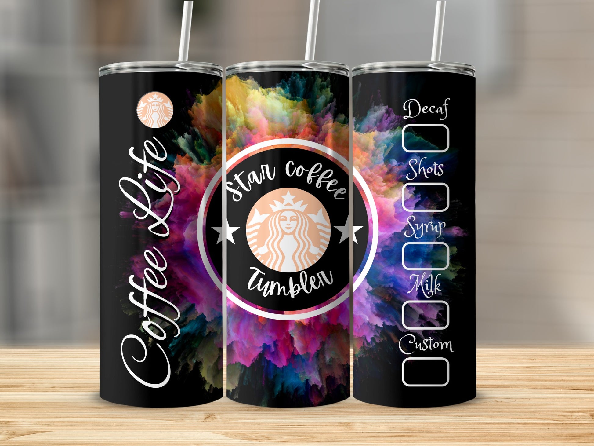 Colorful Coffee Life Tumbler with Custom Options Tumbler