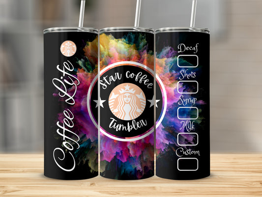 Colorful Coffee Life Tumbler with Custom Options Tumbler