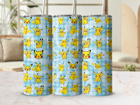 Cute Pikachu-Themed Insulated Drink Container Tumbler