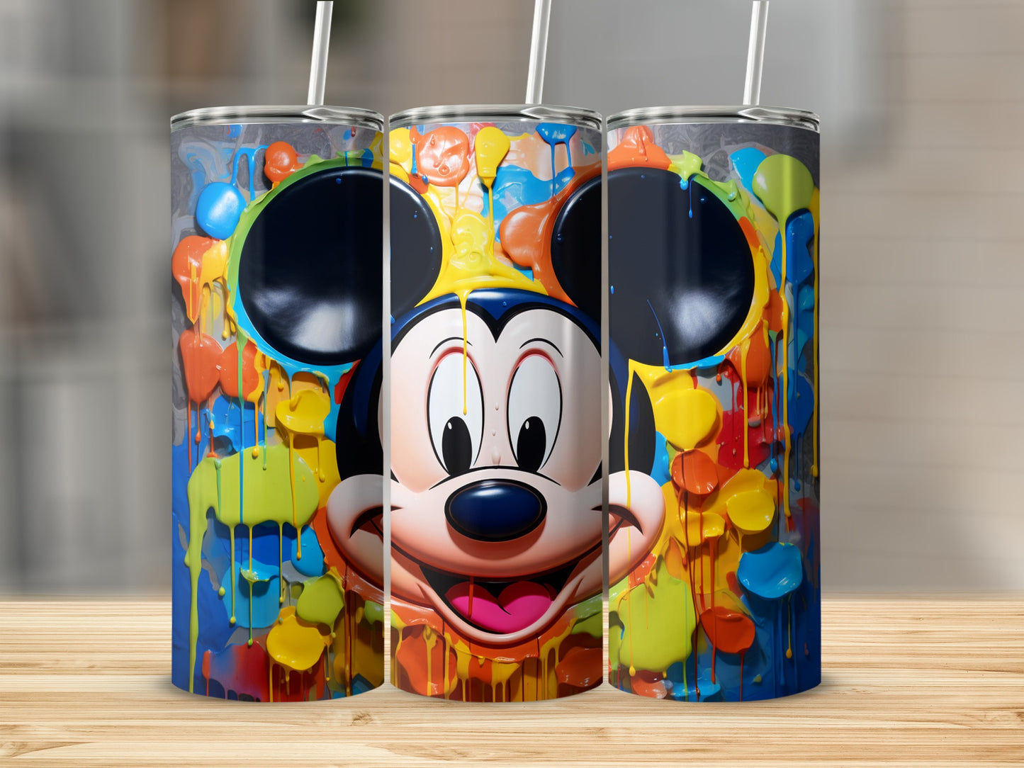 Colorful Animated Character Splatter Tumbler Cup