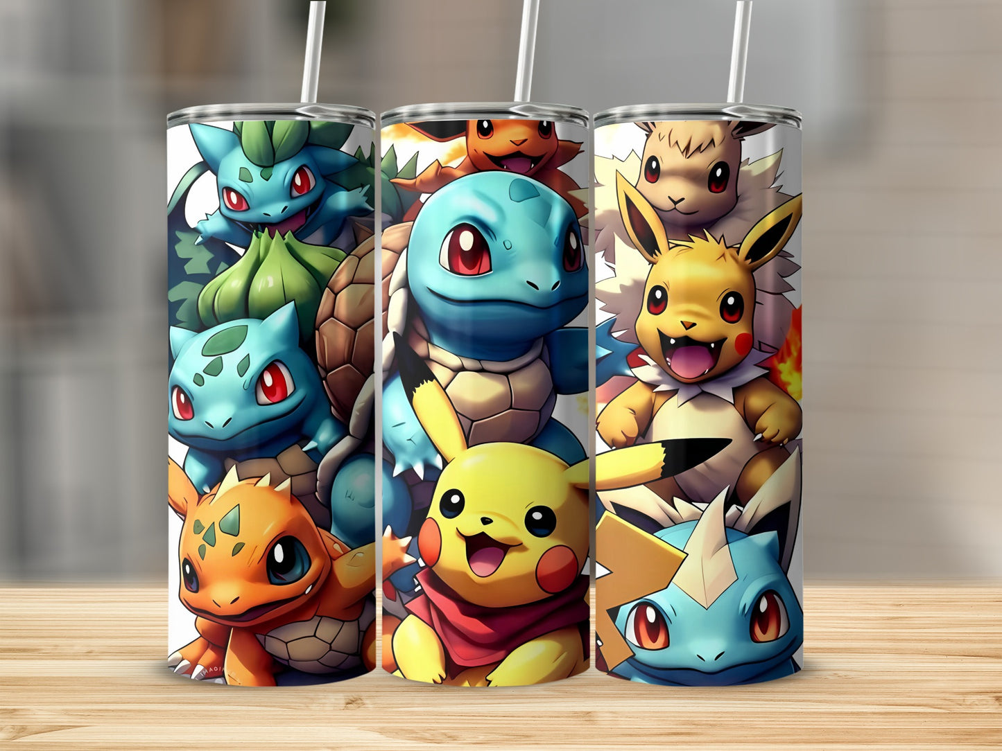 Adorable Cartoon Character Themed Tumbler Set