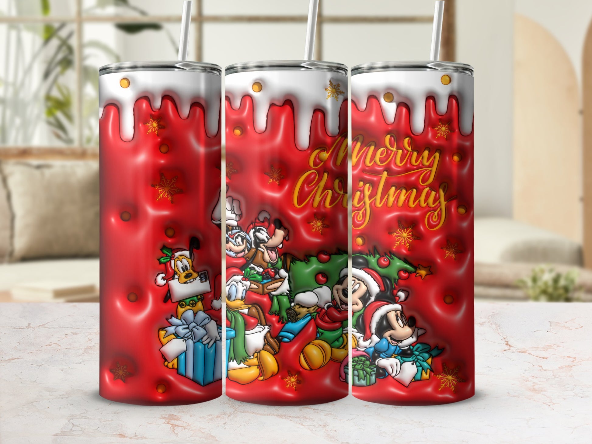 Merry Christmas Animated Characters Tumbler