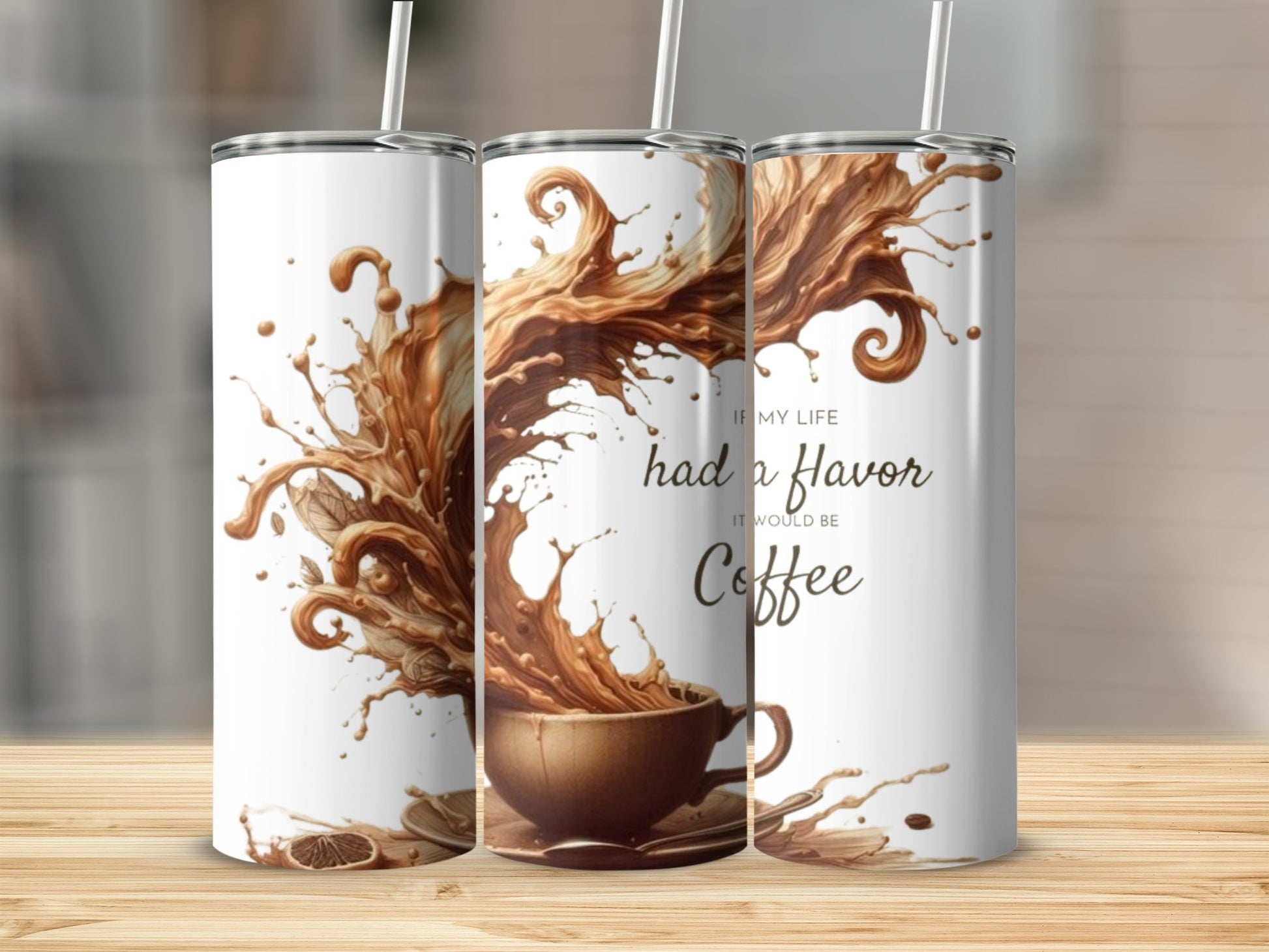 Coffee Flavor Splashes Design Insulated Tumbler
