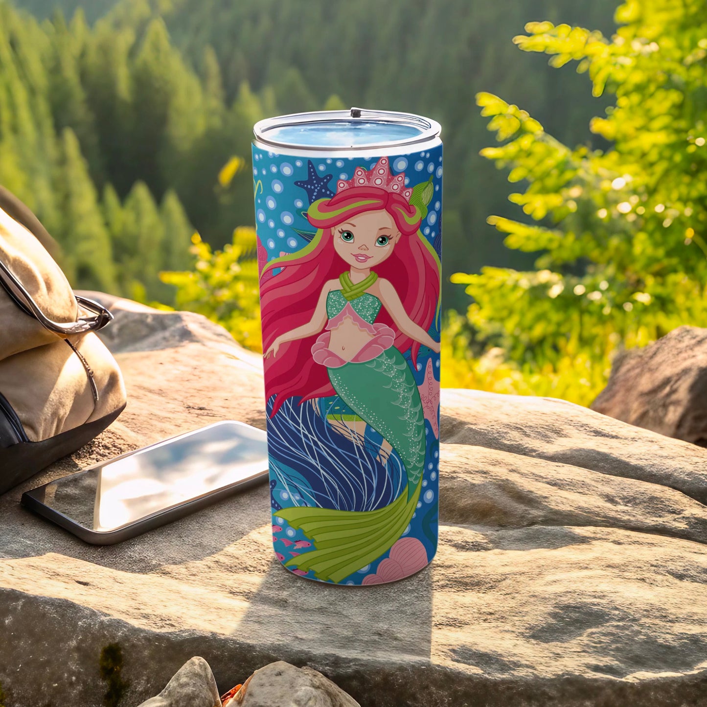 Vibrant Mermaid Illustration Tumbler Cup for Kids