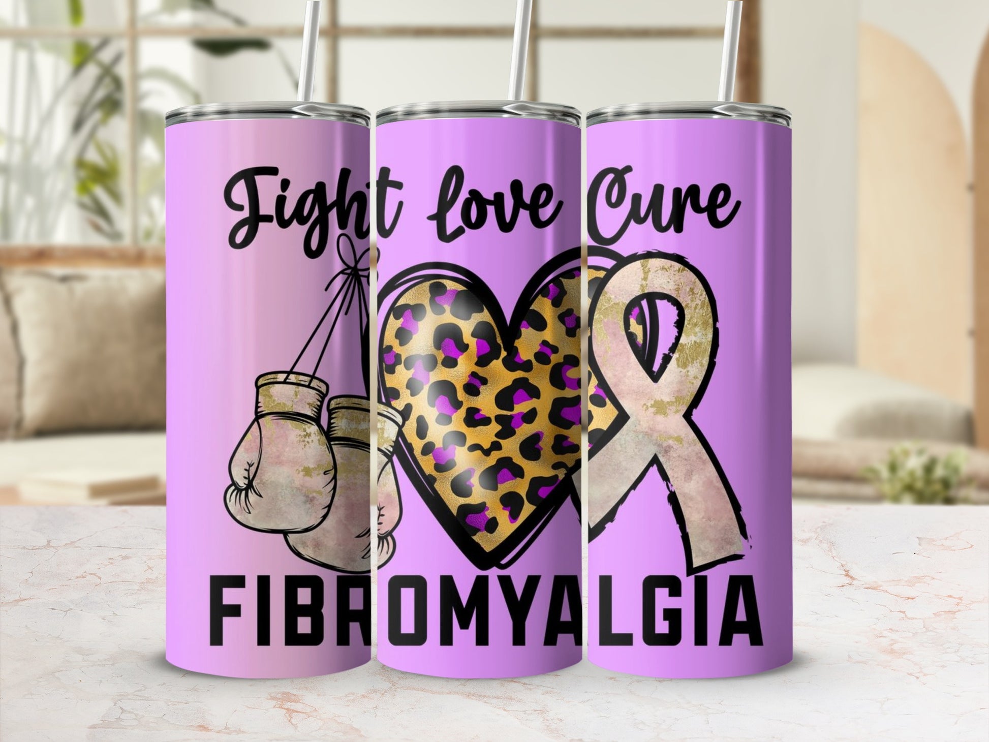 Fibromyalgia Awareness Fight Love Cure Tumbler