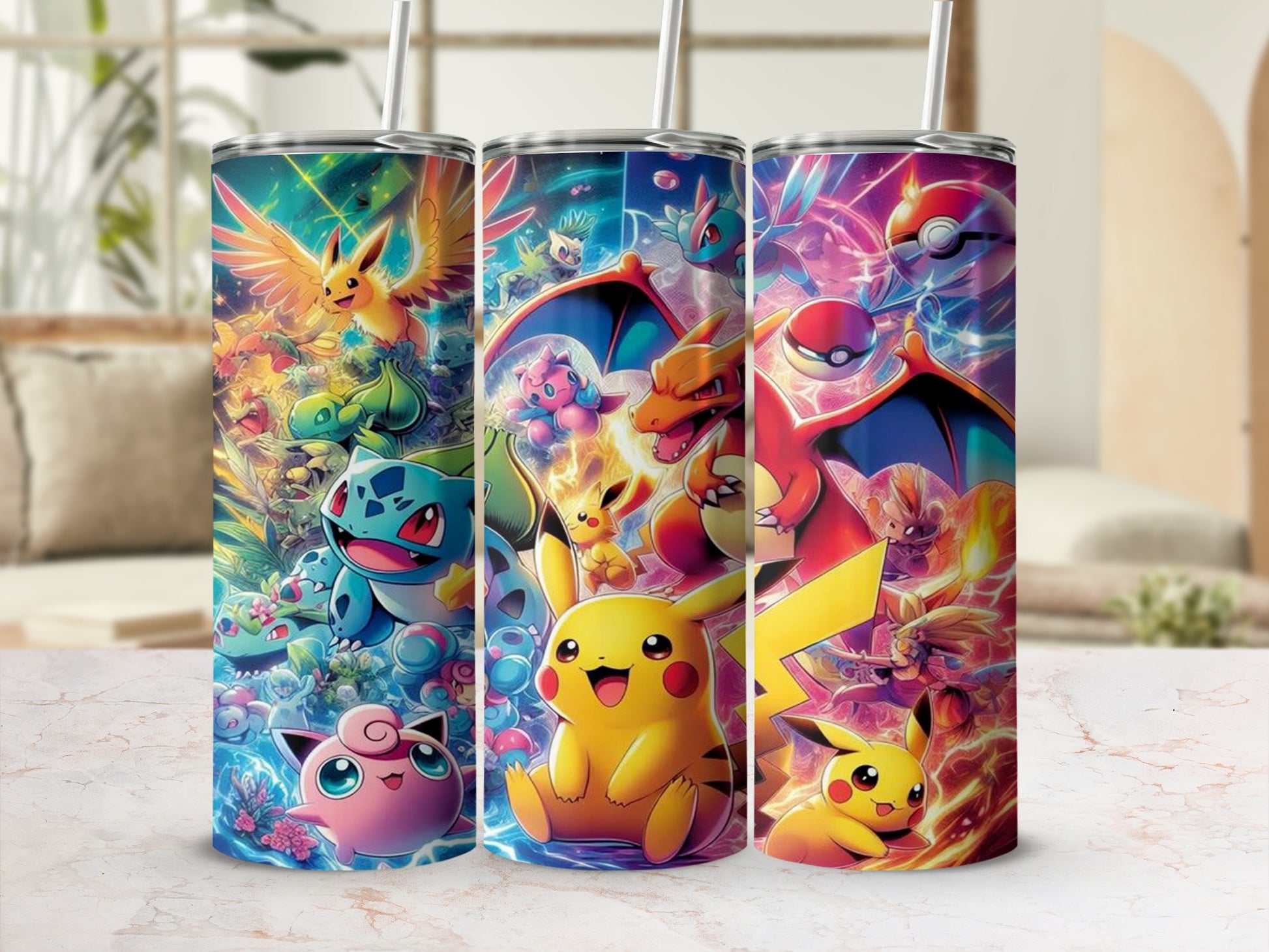 Colorful Pokemon Character Stainless Steel Tumbler