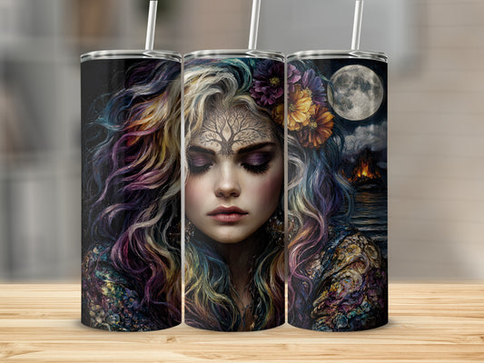 Fantasy Moonlit Woman Art Insulated Tumbler Product