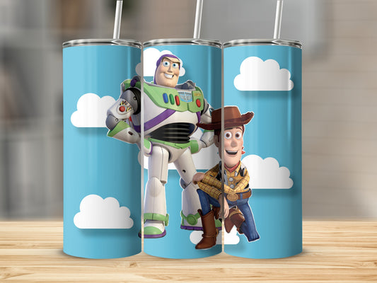Buzz Lightyear and Woody Blue Cloudy Tumbler Cup