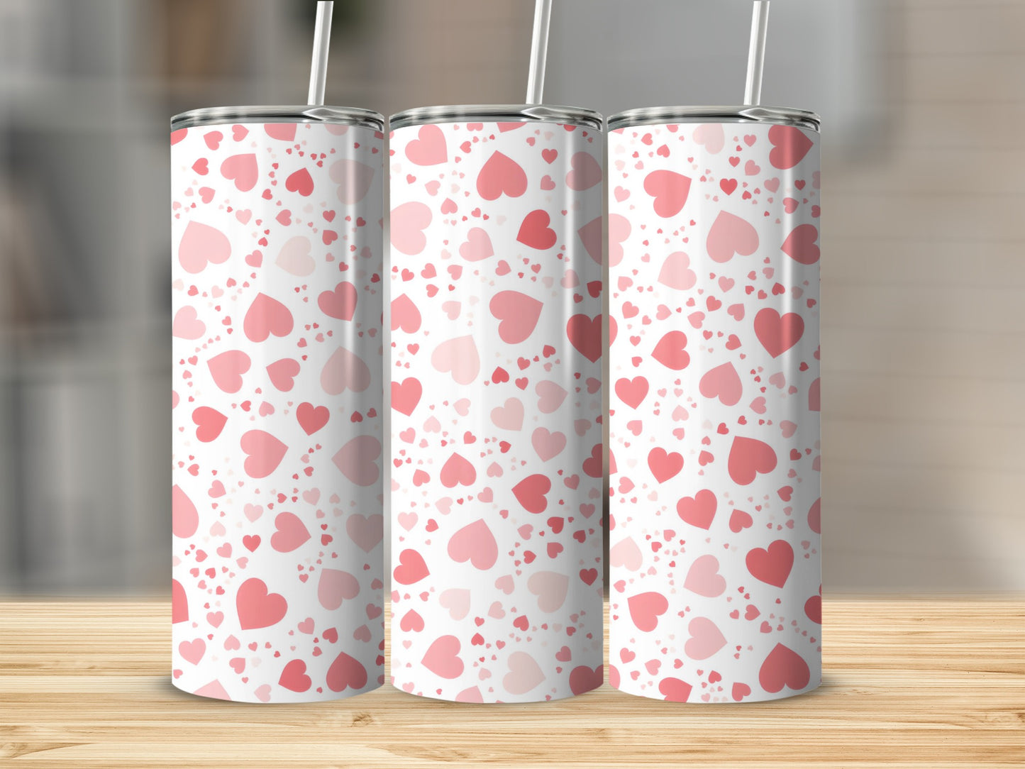 Pink Hearts Patterned Tumblers for Every Occasion