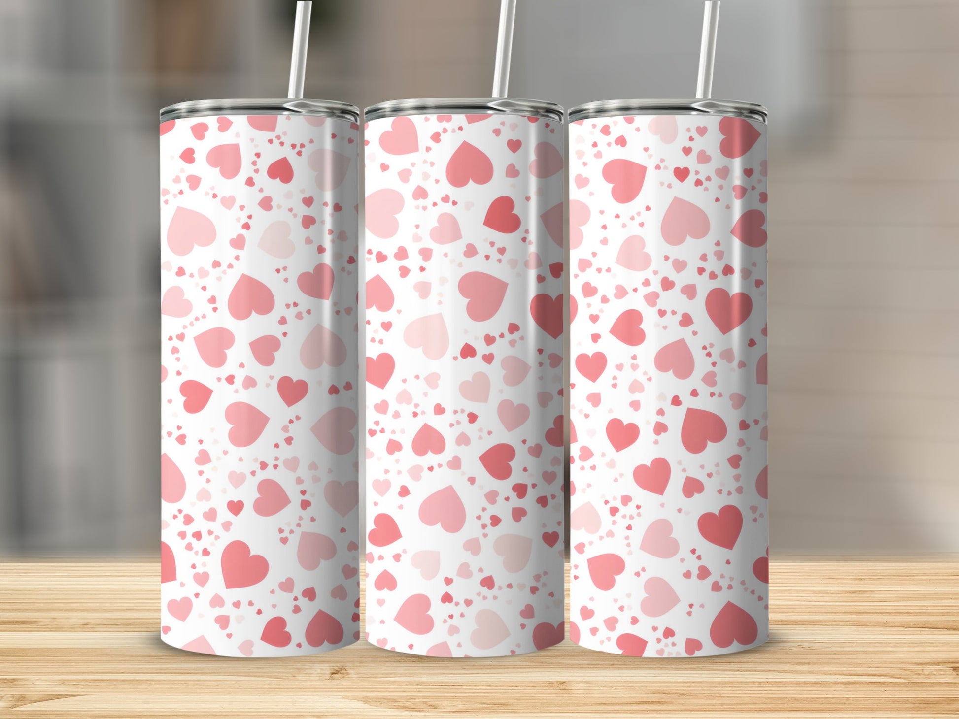 Pink Hearts Patterned Tumblers for Every Occasion