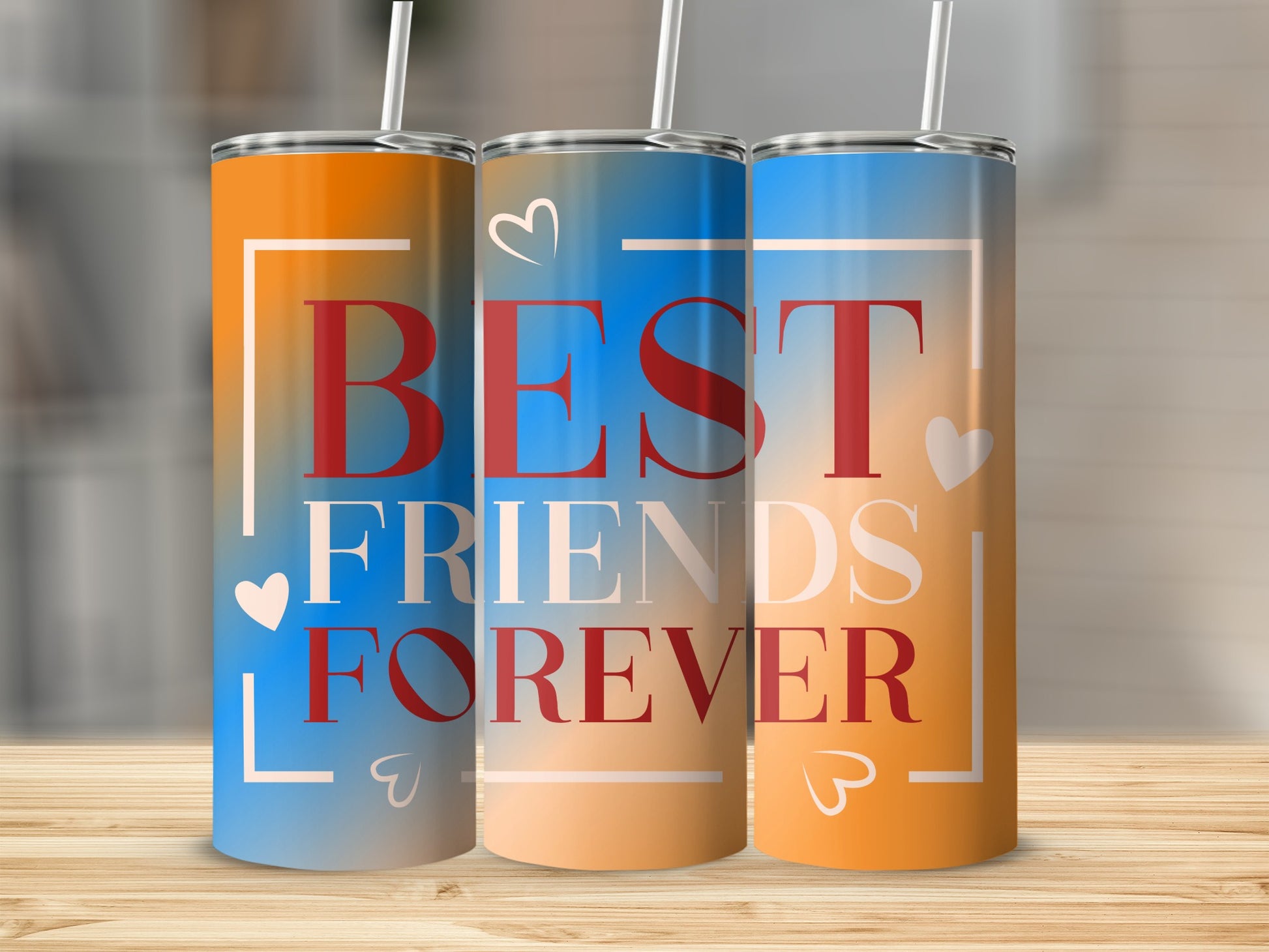 Best Friends Forever Gradient Stainless Steel Tumbler