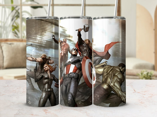Superhero Team Design Insulated Stainless Steel Tumbler