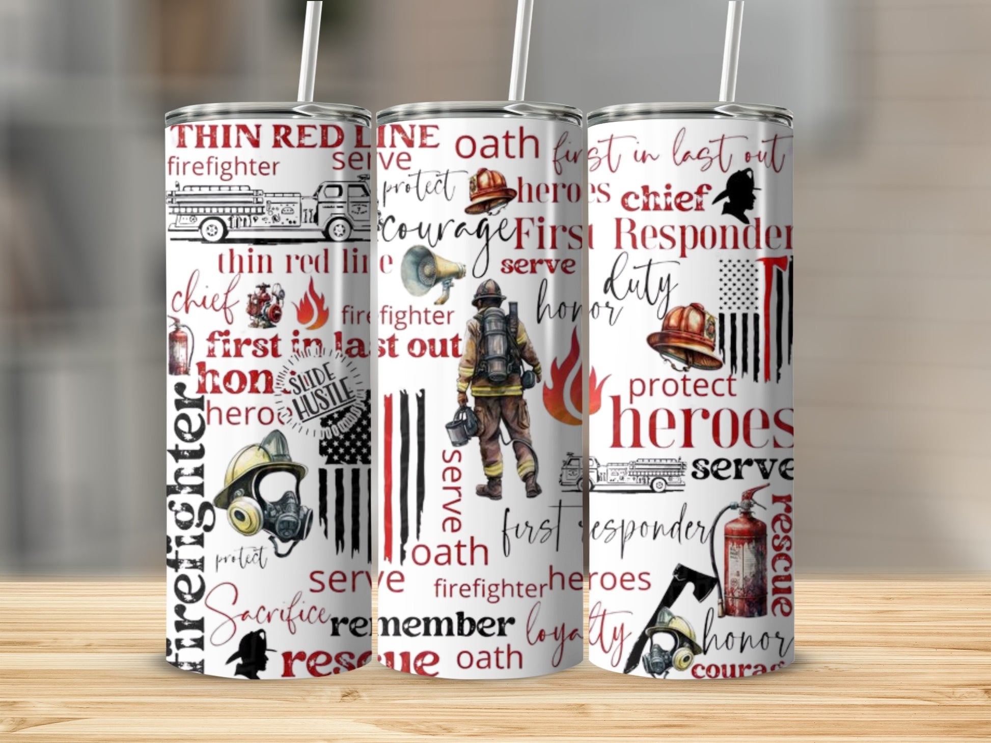 Firefighter Safety and Honor Veteran Heroes Tumbler