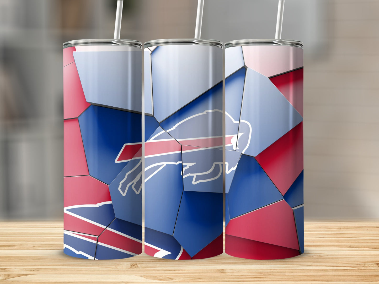 Buffalo Bills Mosaic Design in Team Colors Tumblers