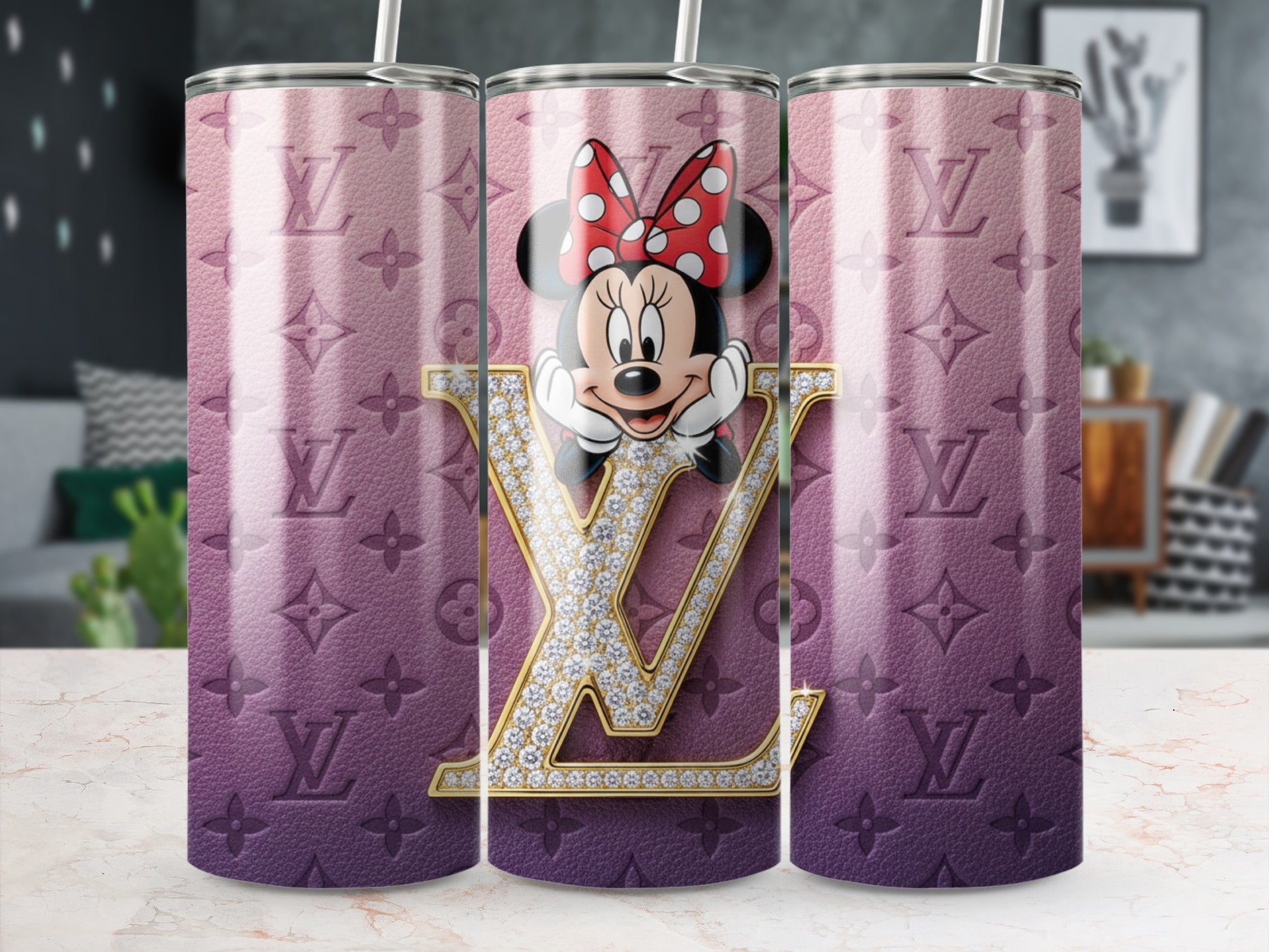 Cute Cartoon Character Tumbler with Luxury Brand Design