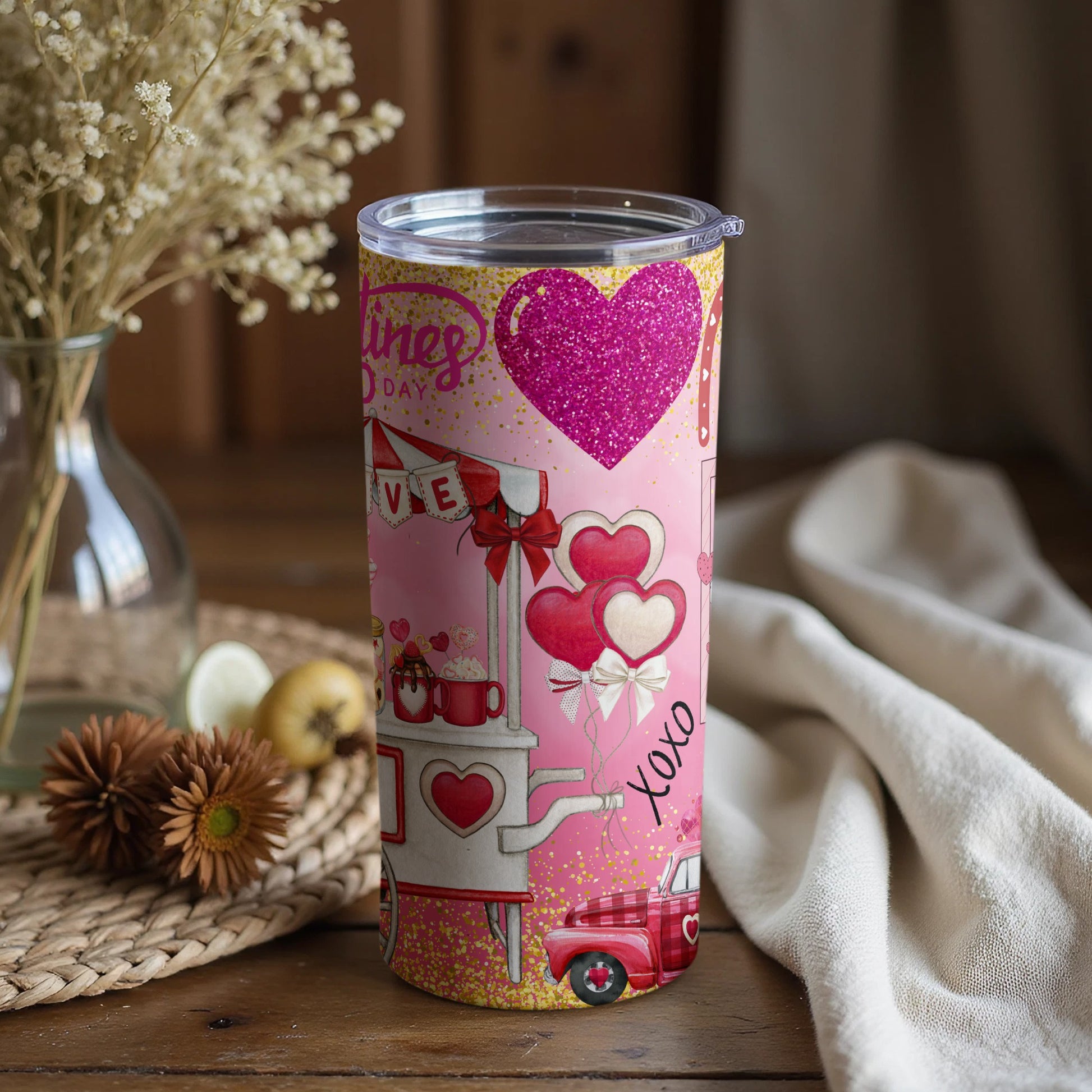 Valentine's Day Themed Decorative Tumbler