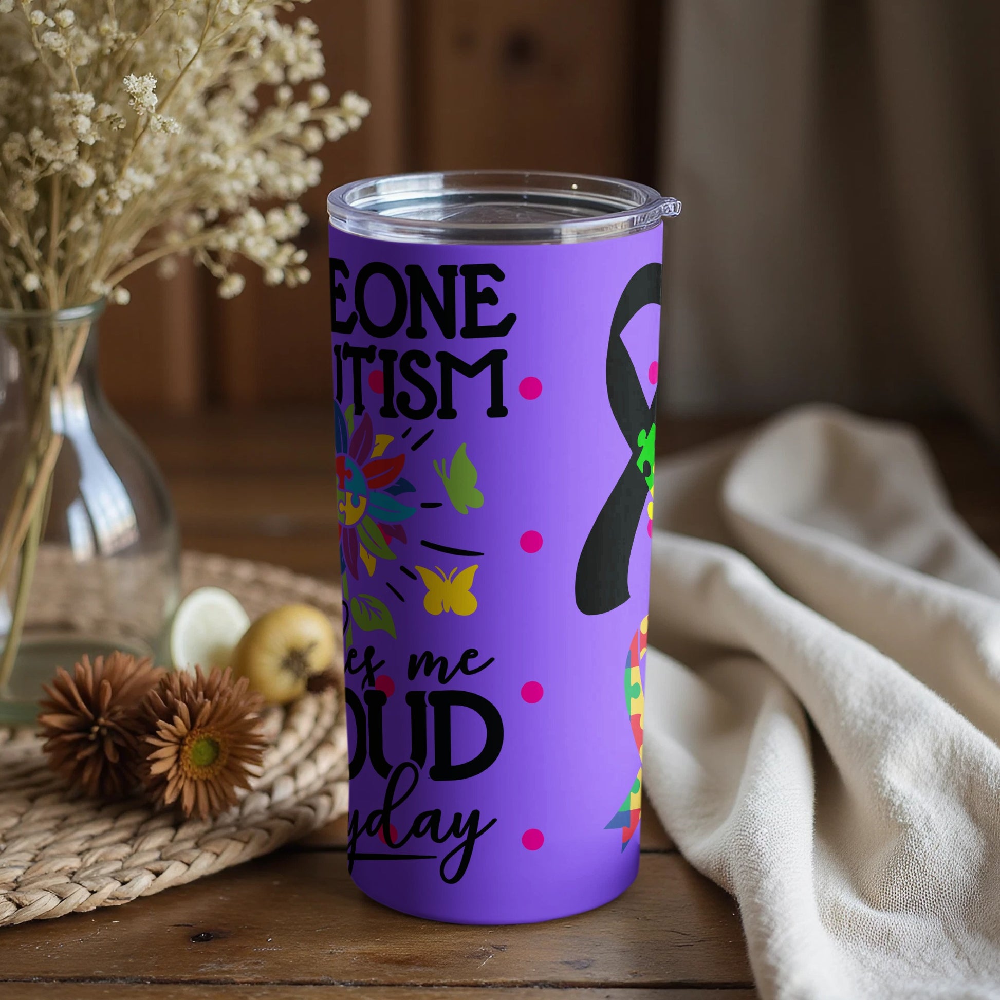 Autism Awareness Mom Makes Me Proud Tumbler