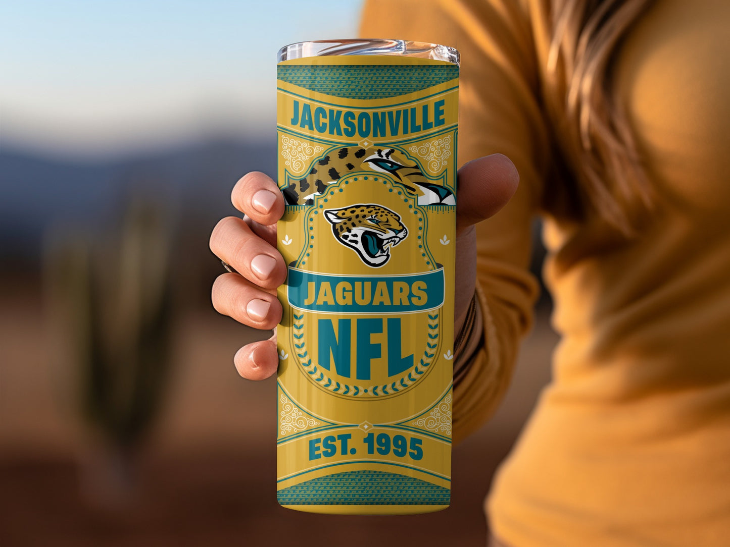 Jacksonville Jaguars Vintage Design NFL Est 1995 Tumbler