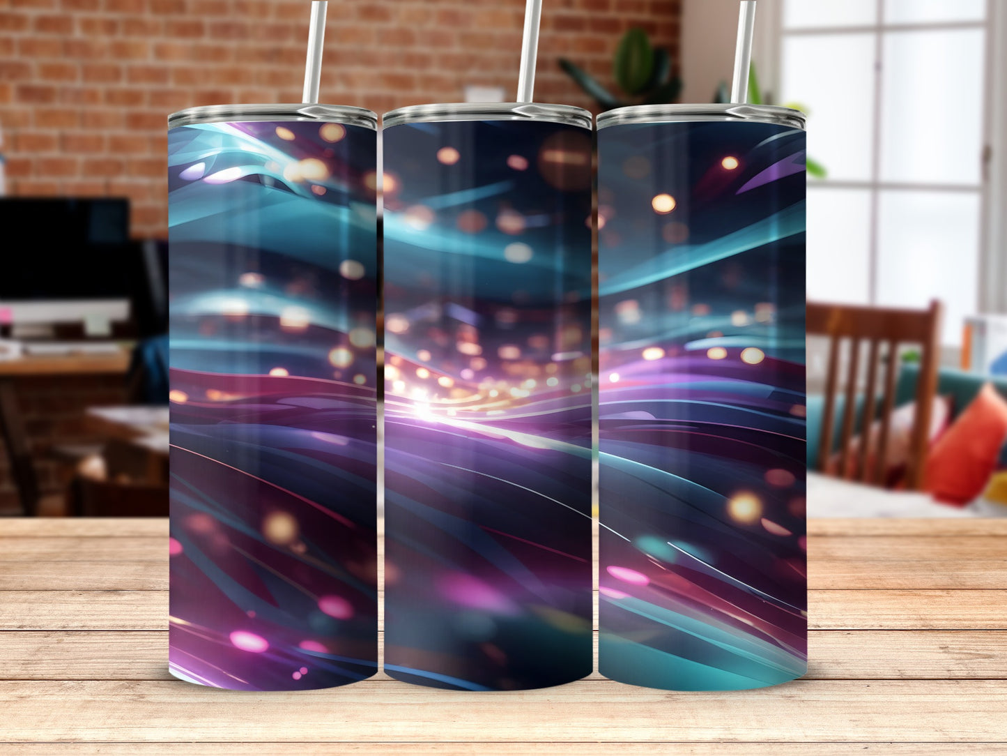 Glowing Abstract Lines Dynamic Bokeh Lights Vibrant product type