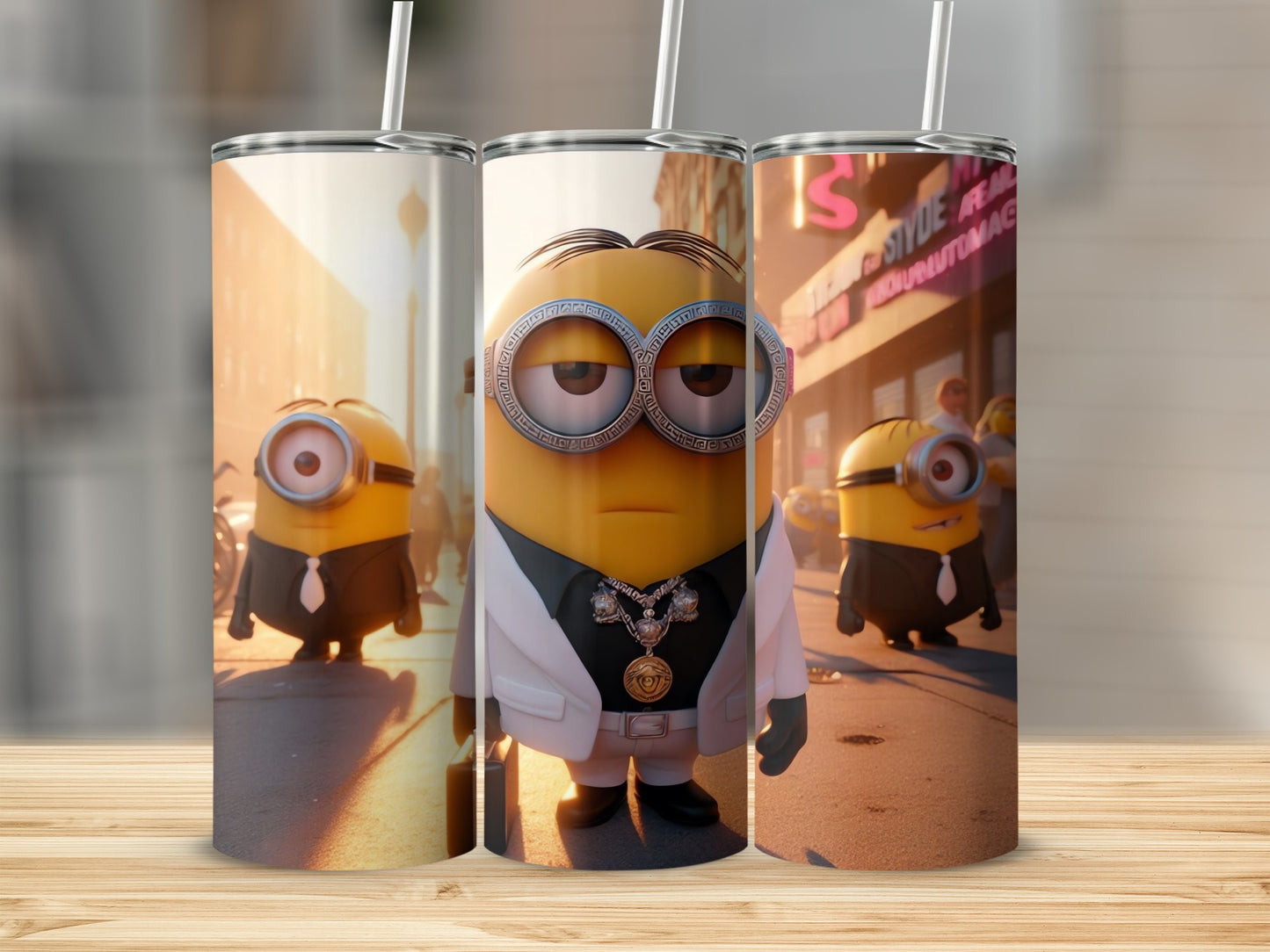 Stylish Minion Design Vacuum Insulated Tumbler