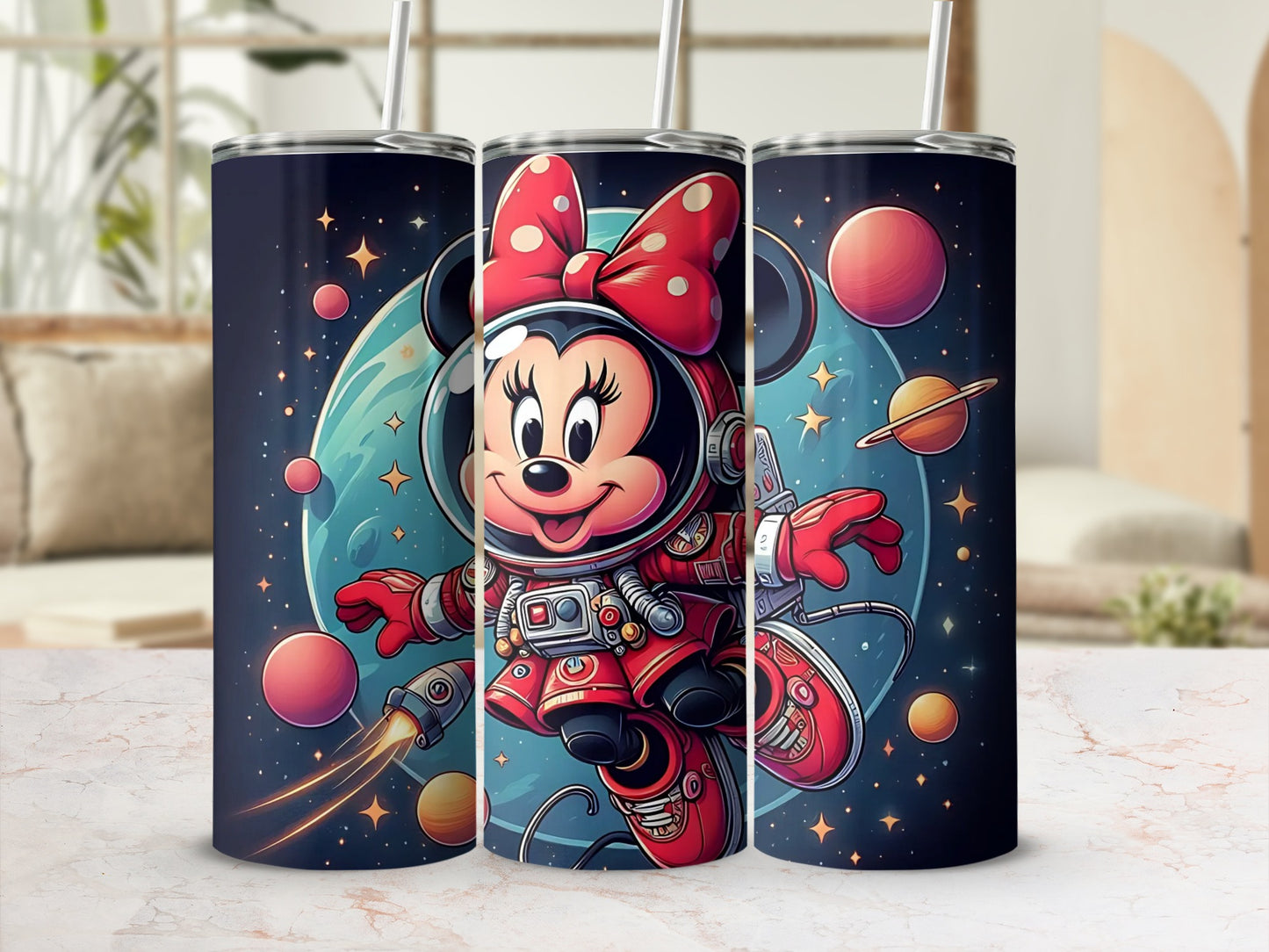 Adorable Space Themed Cartoon Character Tumbler