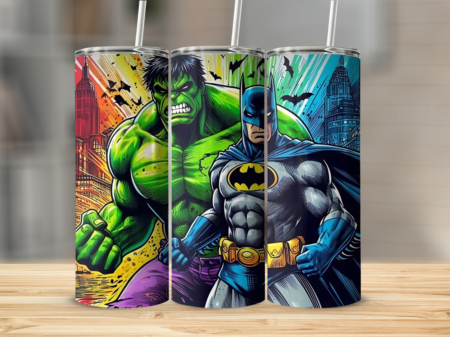 Superhero Themed Insulated Travel Tumbler Cup