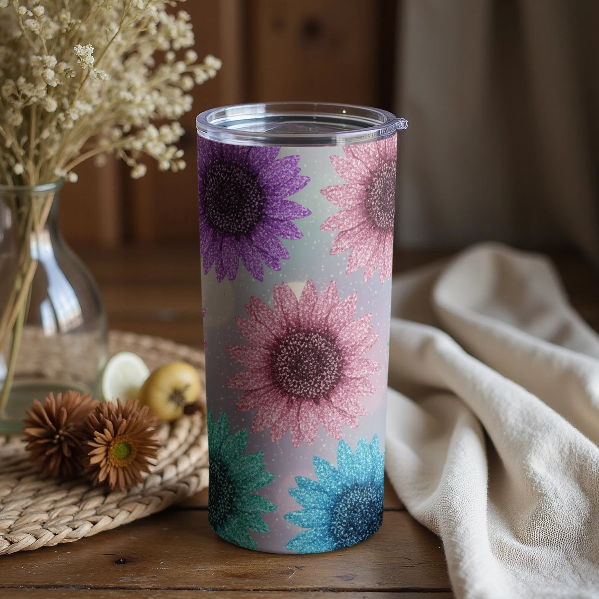 Colorful Sunflower Pattern Insulated Tumbler