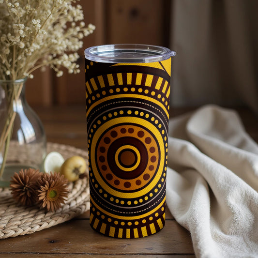 Bold Geometric Tribal Design Travel Tumbler