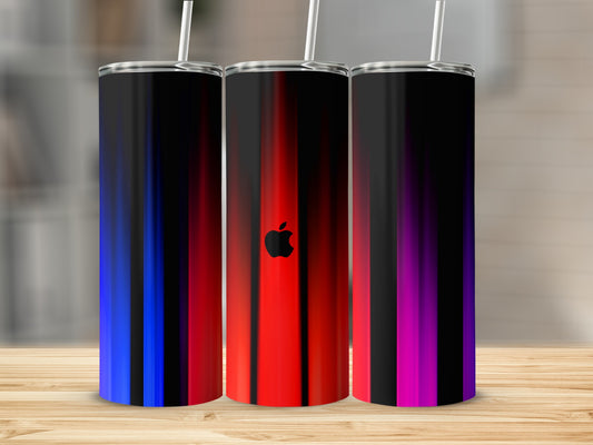 Apple Logo Over Vertical Bright Light Stripes Tumblers