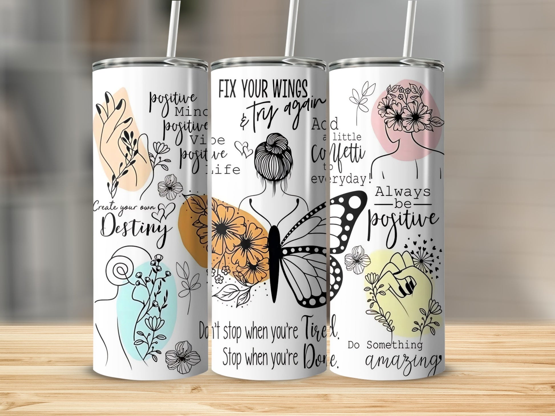Inspirational Motivational Quotes Stainless Steel Tumbler