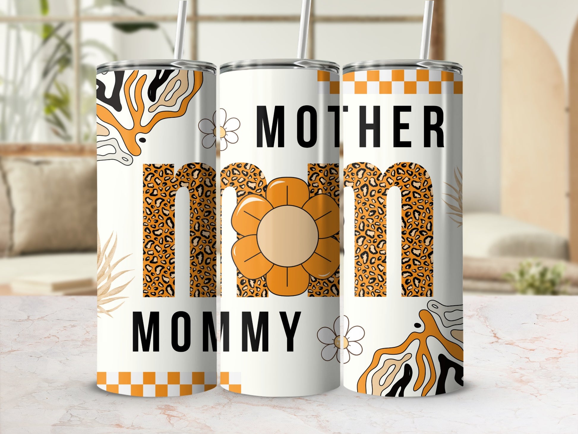 Lovely Floral and Animal Print Mother Tumbler Cups