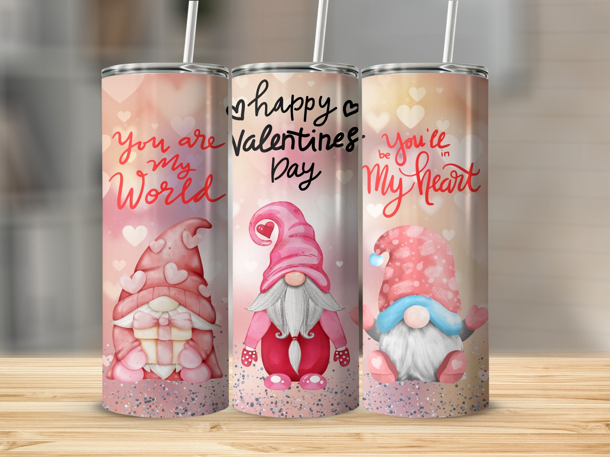 Valentine's Gnome Tumblers Happy Valentine's Day Gift