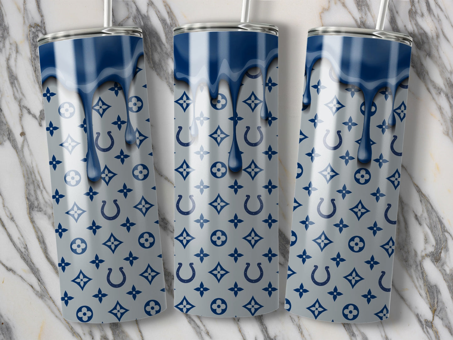 Colts Drip Patterns On Background Digital Design Tumblers