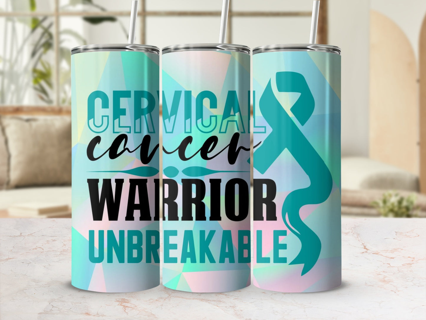 CERVICAL CANCER WARRIOR UNBREAKABLE tumbler