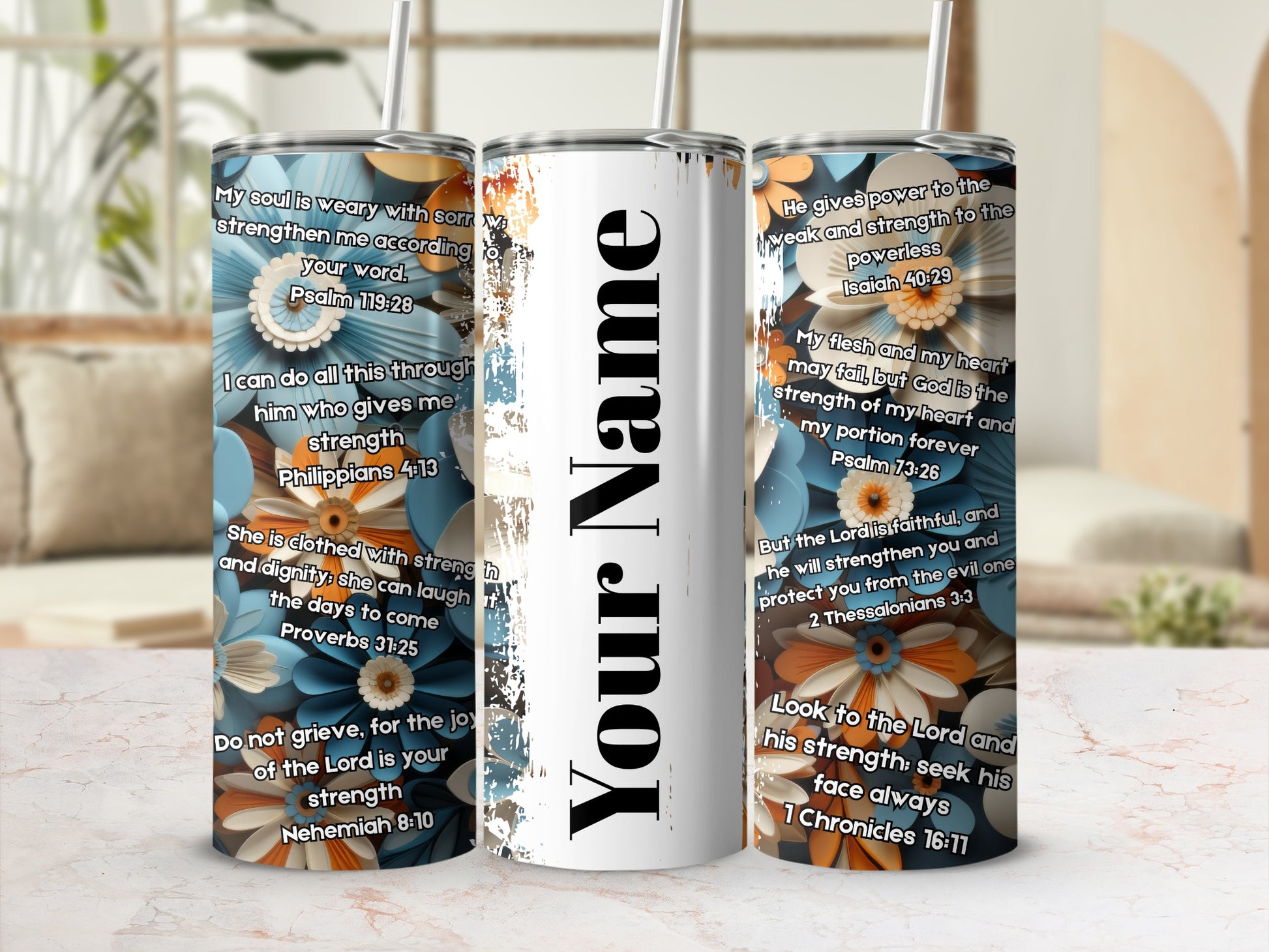 Personalized Inspirational Bible Verses Tumbler Cup