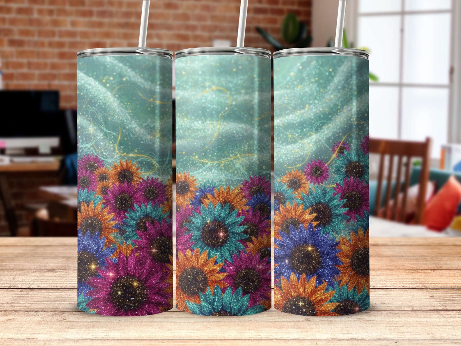 Colorful Floral Patterned Tumbler for Coffee and Tea