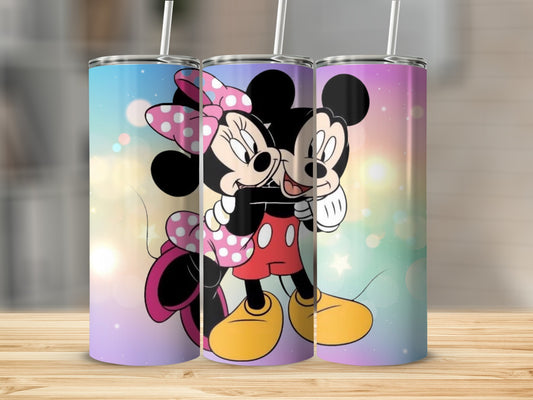 Adorable Minnie and Mickey Mouse Tumbler Design